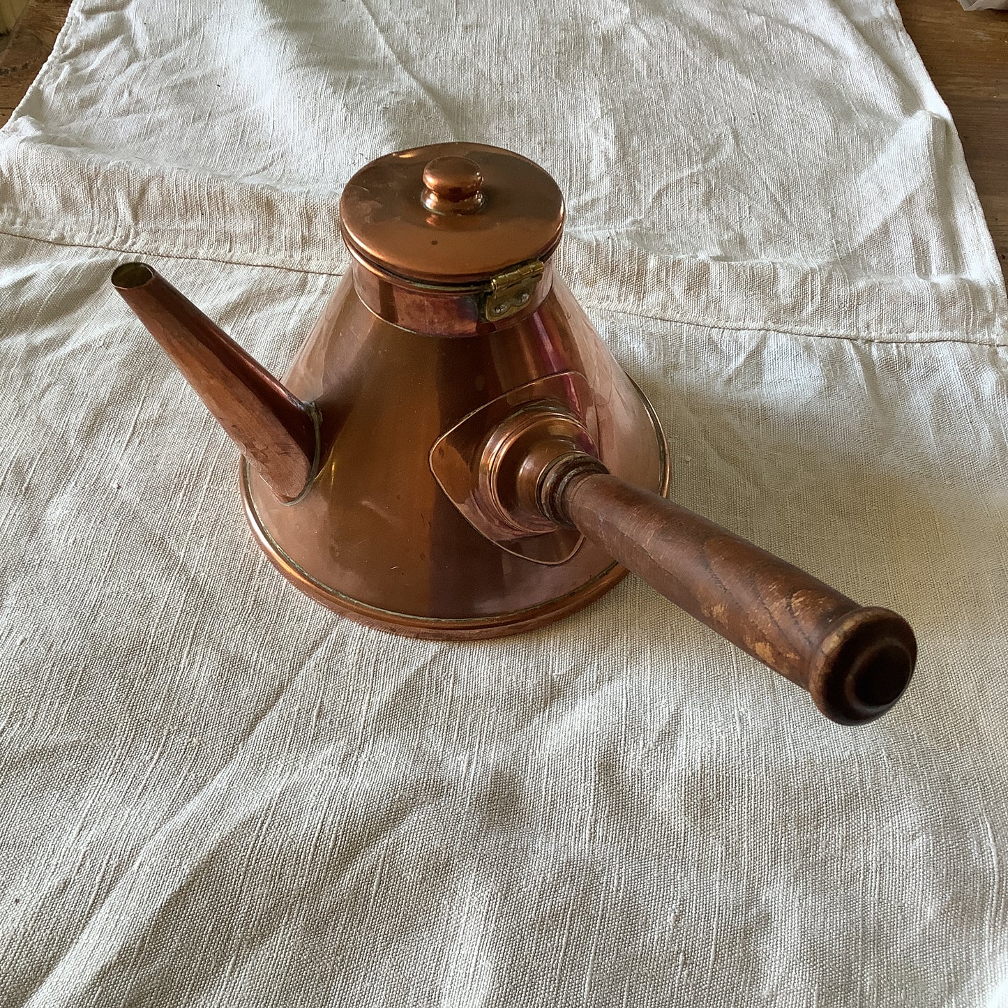 1920s Vintage copper small chocolate Pot, made by Havards of Villedieu-les-Poeles, Made in France