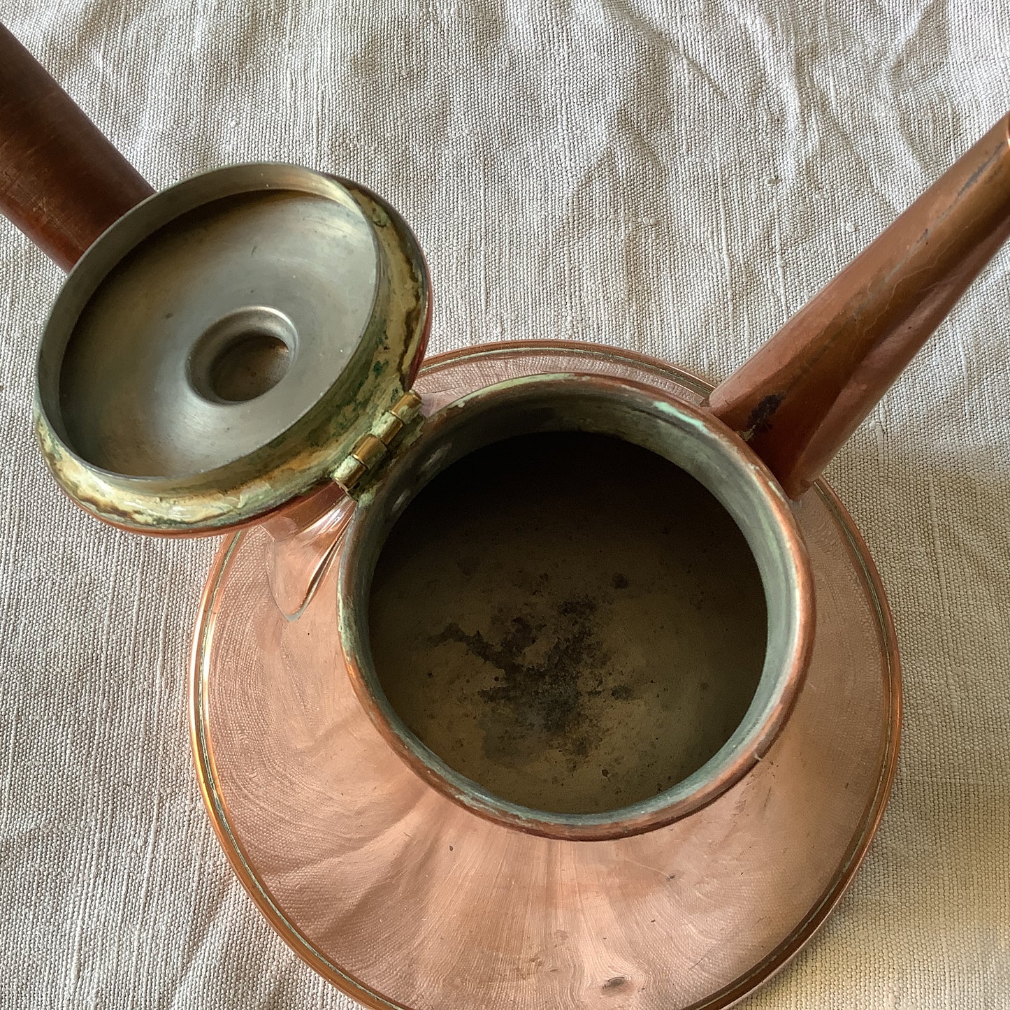 1920s Vintage copper small chocolate Pot, made by Havards of Villedieu-les-Poeles, Made in France