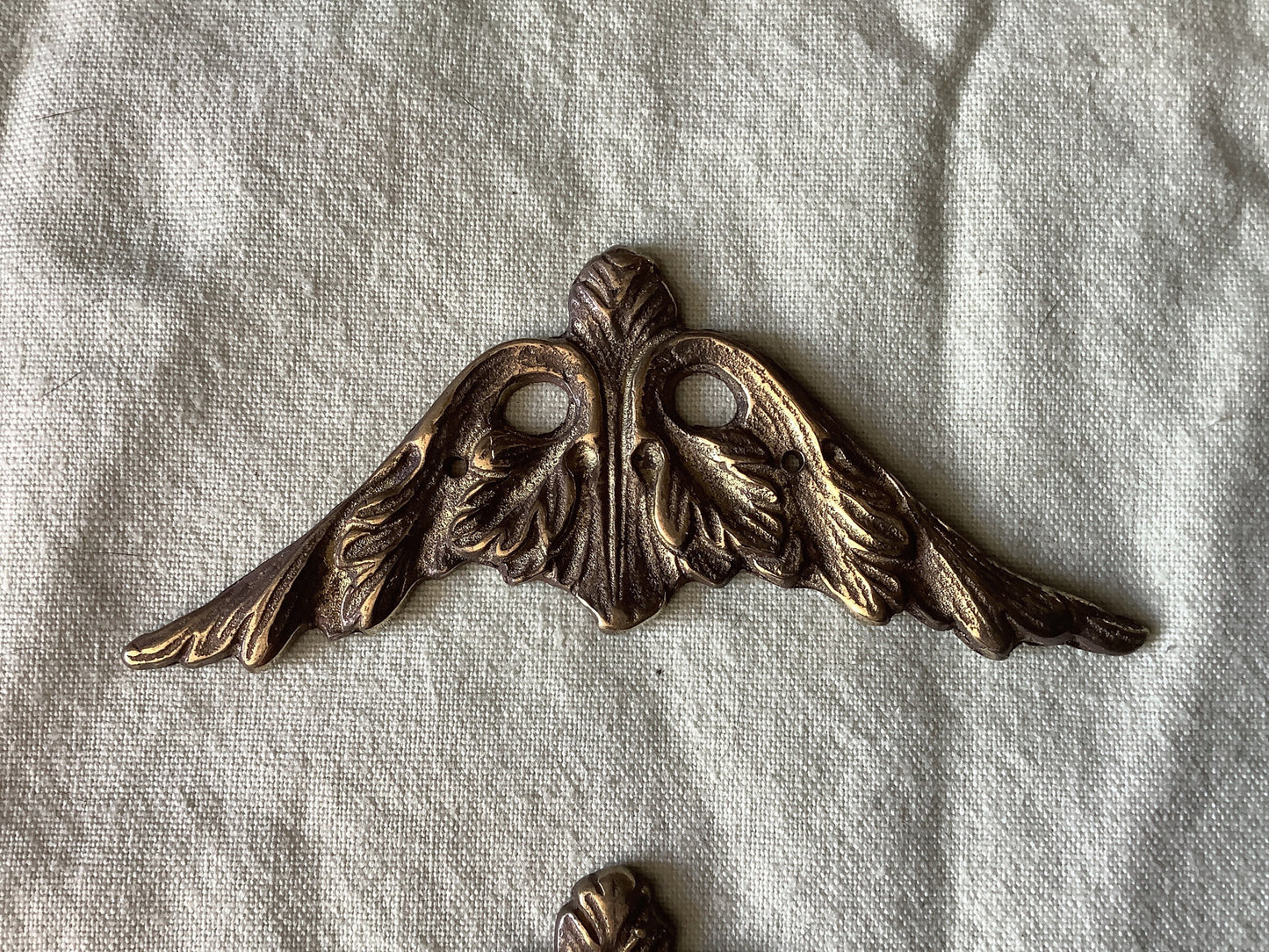 Antique French Ormolu Brass Decorative Hardware Furniture 1940s Four pieces