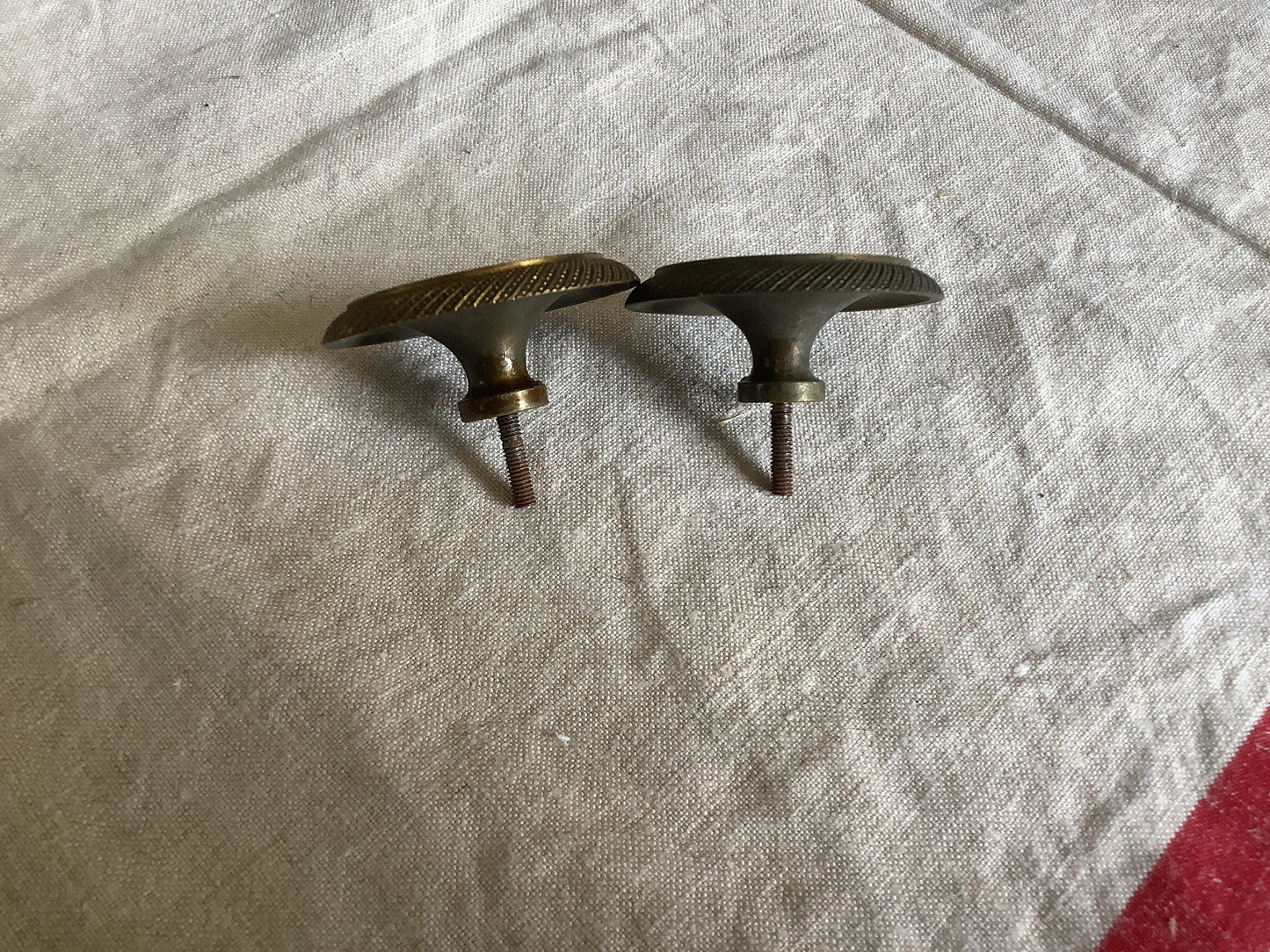 Vintage 1930s Art Deco French  brass furniture handles unusual made in France