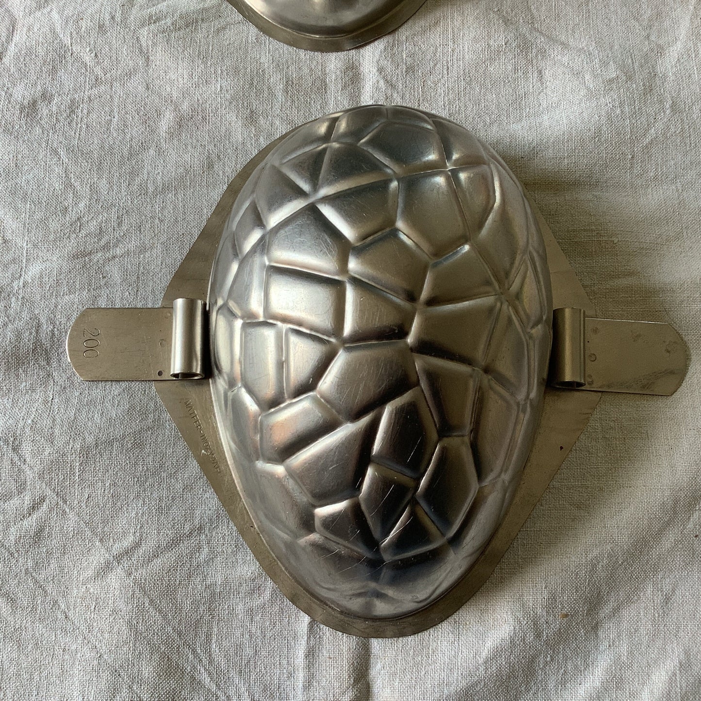 1950s large chocolate candy Easter Egg mould / mold metal cast, made in a France Easter professional Made by Matfer inoxydable size 200 mm