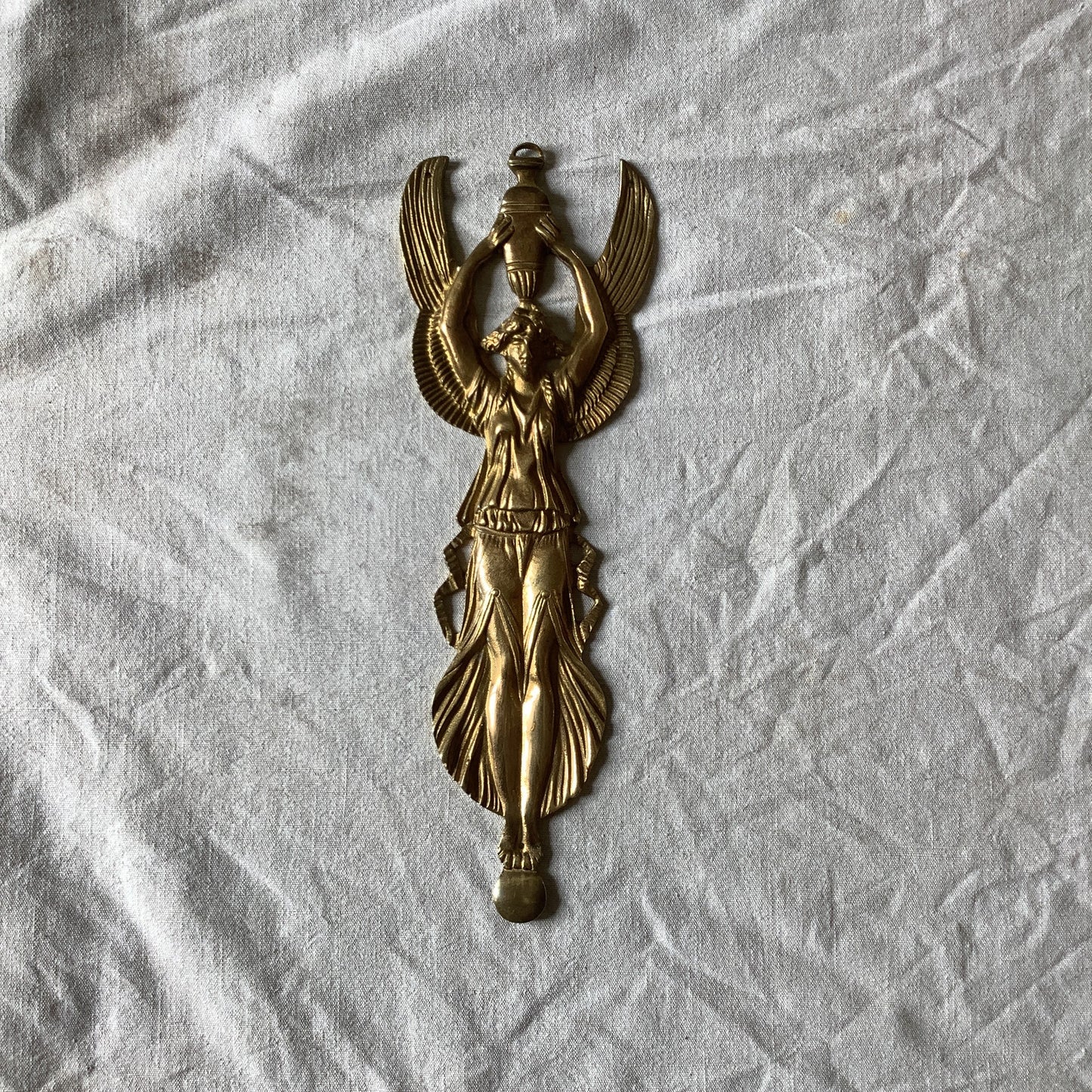 Antique French Ormolu Brass Decorative Classical Hardware for Furniture 1900s One Piece made in France Angel