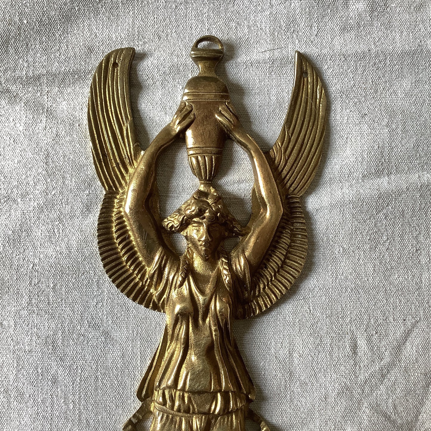 Antique French Ormolu Brass Decorative Classical Hardware for Furniture 1900s One Piece made in France Angel