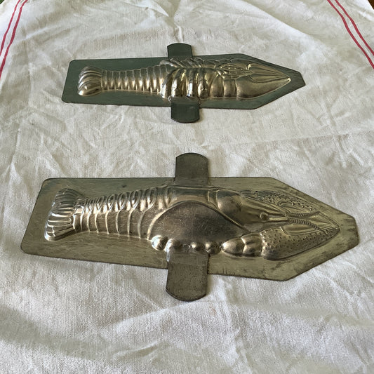 1950s large chocolate candy Double sided Lobster mould / mold metal cast, made in a France professional Made by Matfer No. 24