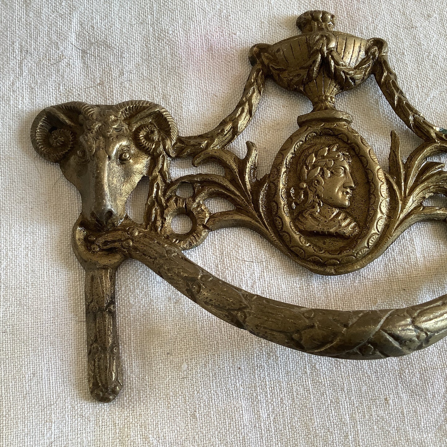 Antique Decorative One Brass Furniture Handles Ormolu Brass 1900s, made in France