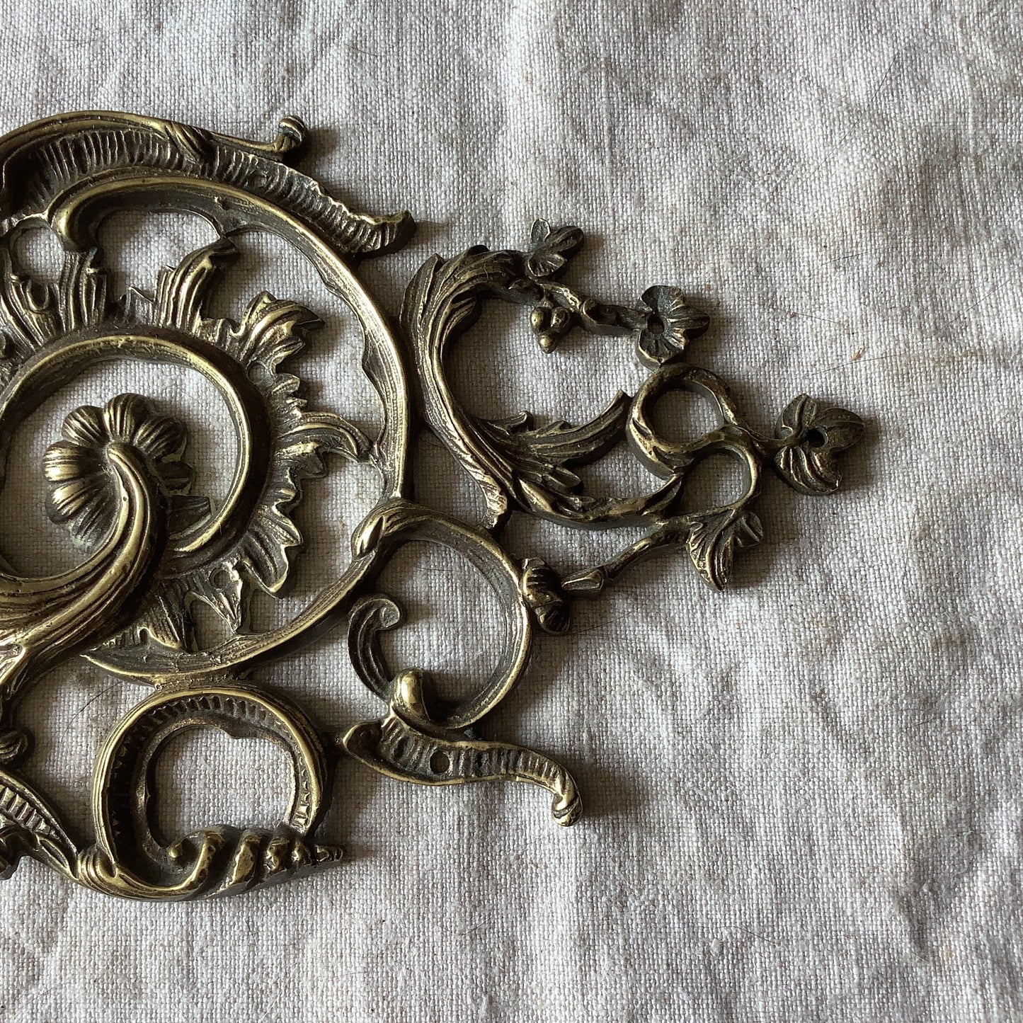 Antique French Brass Decorative Classical Hardware for Furniture 1950s One Piece made in France Classical