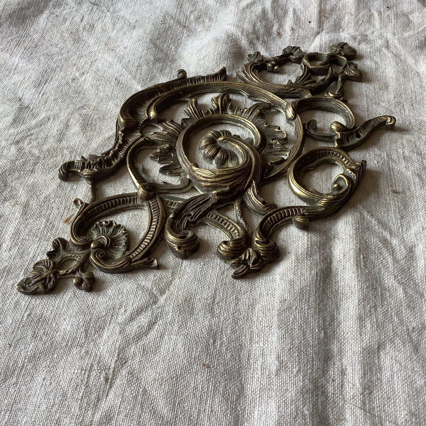 Antique French Brass Decorative Classical Hardware for Furniture 1950s One Piece made in France Classical