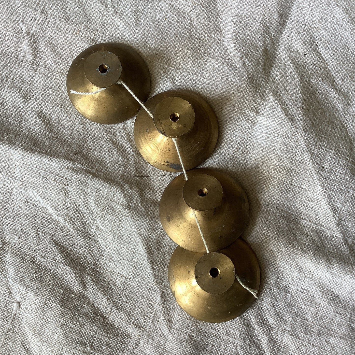 Vintage 1930s Set of four Art Deco French  brass furniture handles made in France