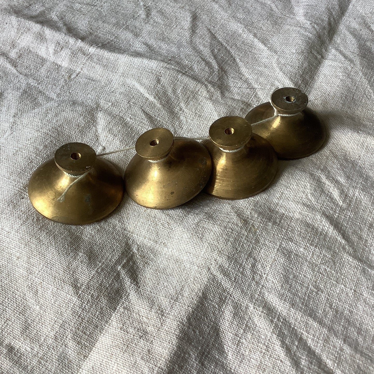 Vintage 1930s Set of four Art Deco French  brass furniture handles made in France