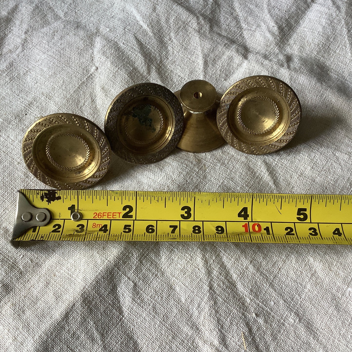 Vintage 1930s Set of four Art Deco French  brass furniture handles made in France