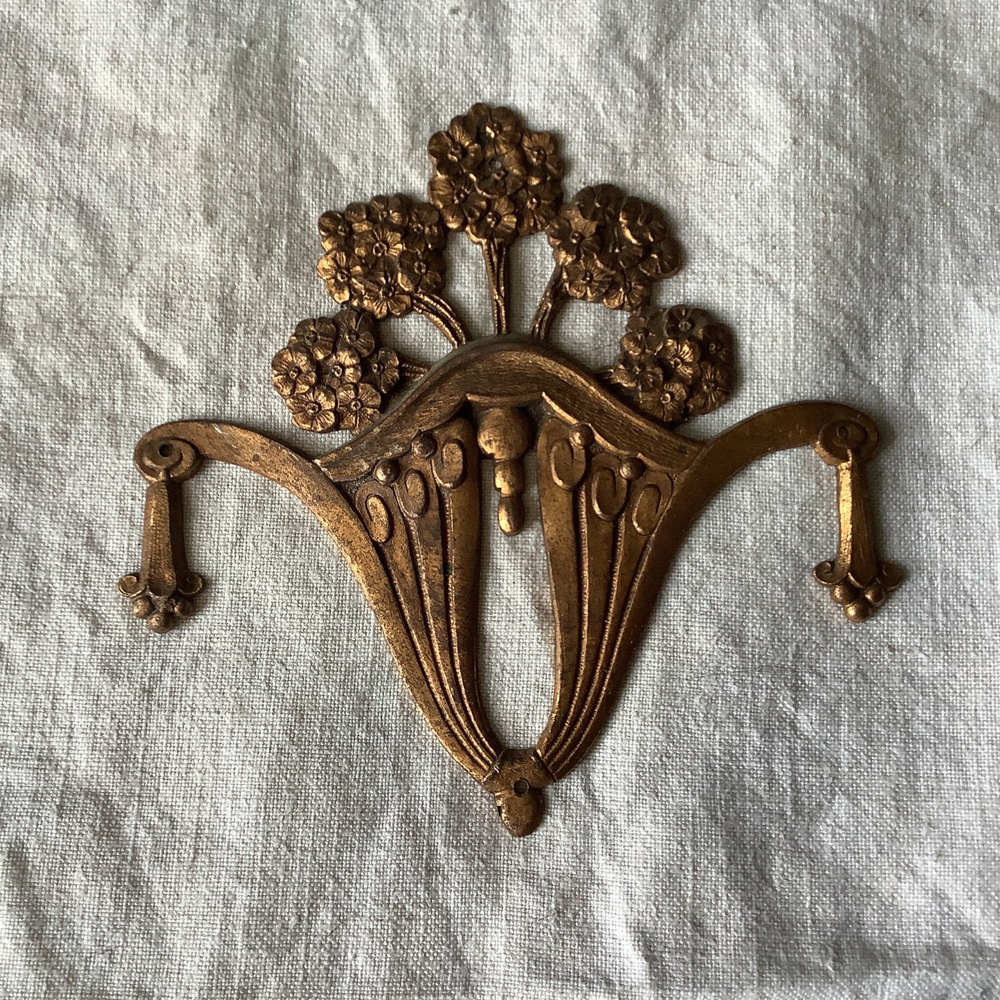 Antique French Brass Decorative Classical Hardware for Furniture 1900s One Piece made in France Classical  With bronze colouring