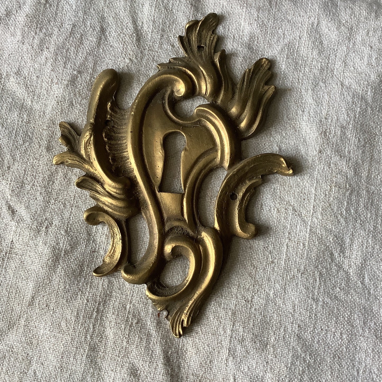 One large Antique Brass Keyhole Cover made in France in the 1900s