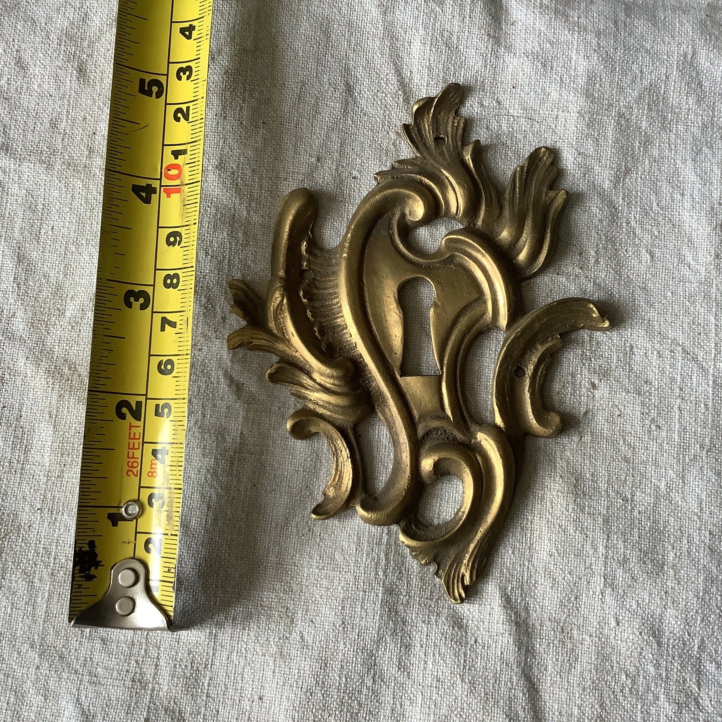 One large Antique Brass Keyhole Cover made in France in the 1900s