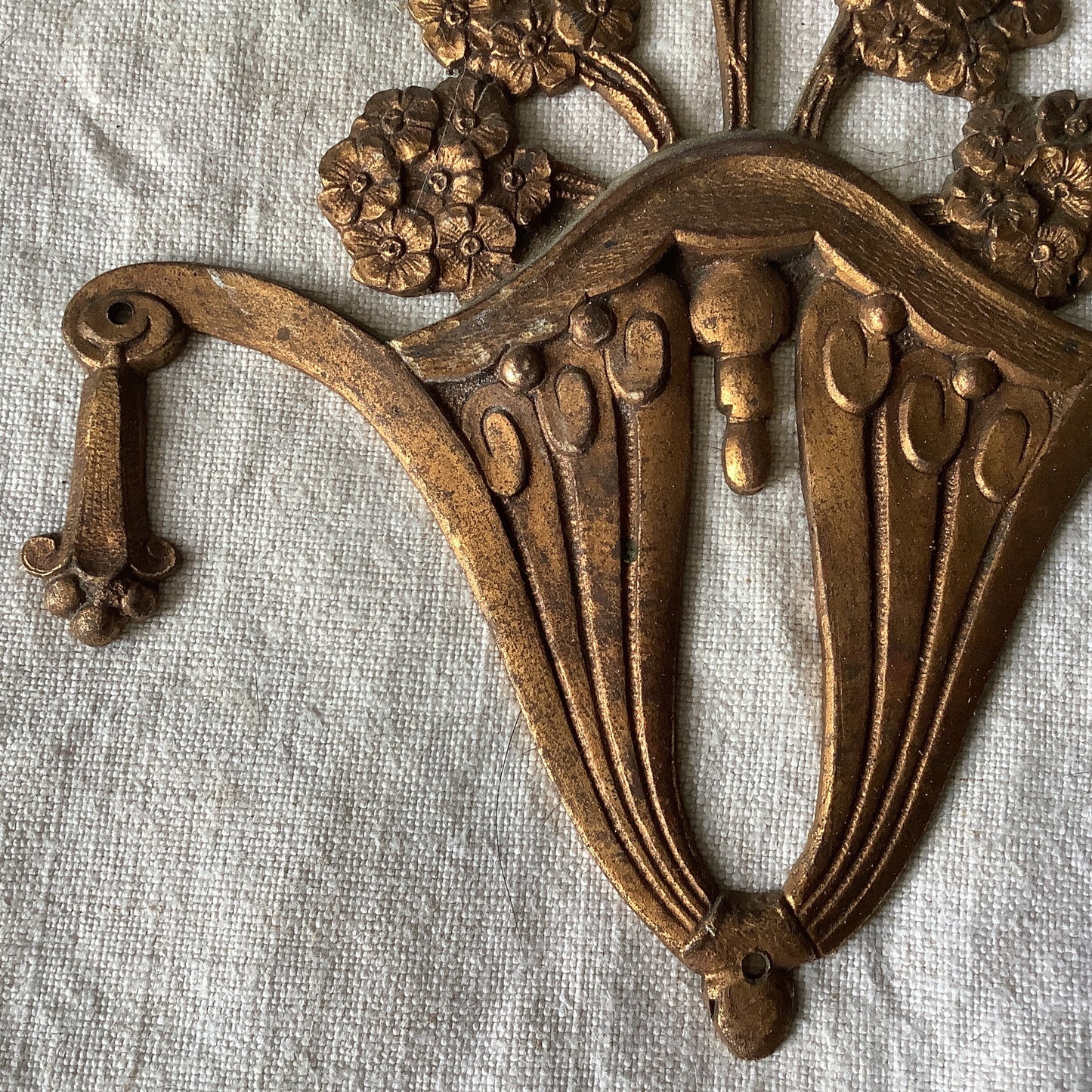 Antique French Brass Decorative Classical Hardware for Furniture 1900s One Piece made in France Classical  With bronze colouring