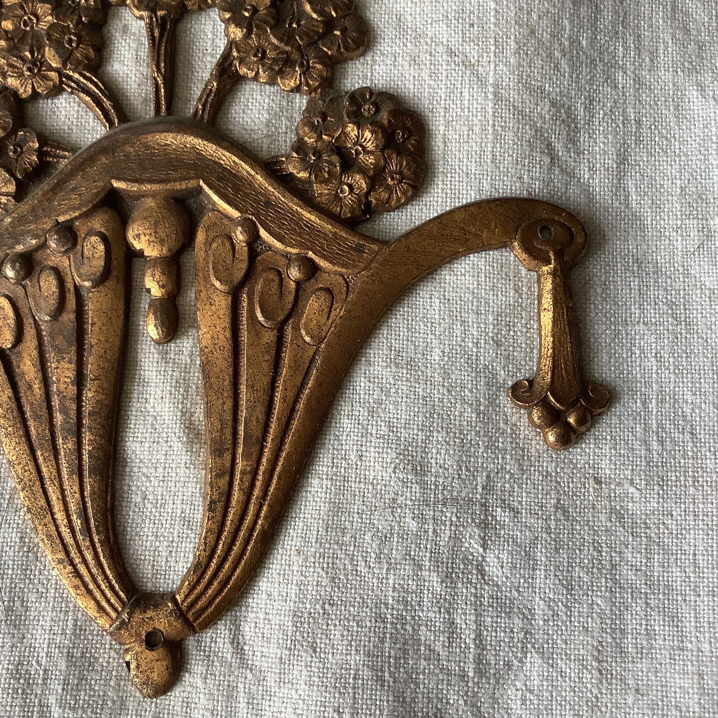 Antique French Brass Decorative Classical Hardware for Furniture 1900s One Piece made in France Classical  With bronze colouring