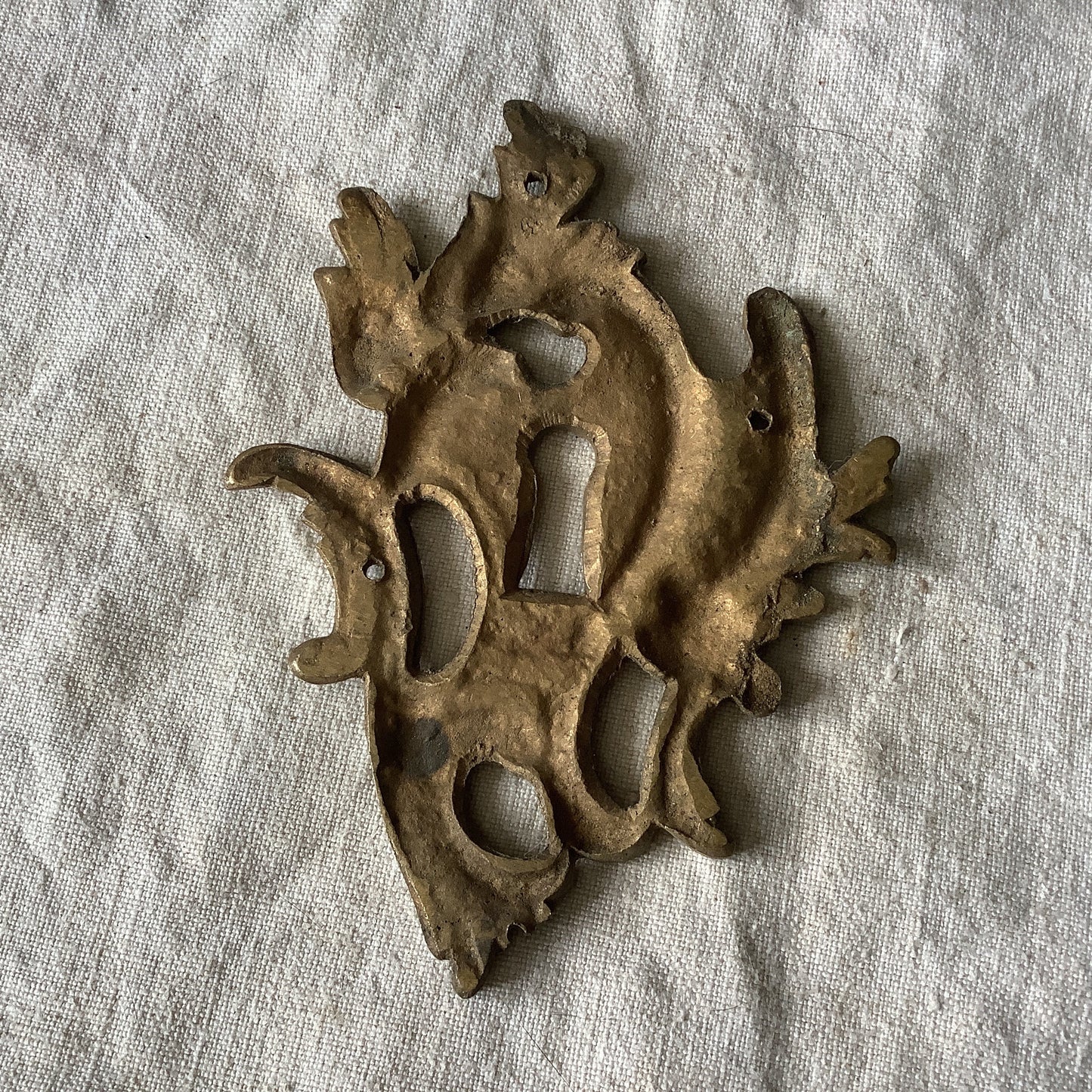 One large Antique Brass Keyhole Cover made in France in the 1900s