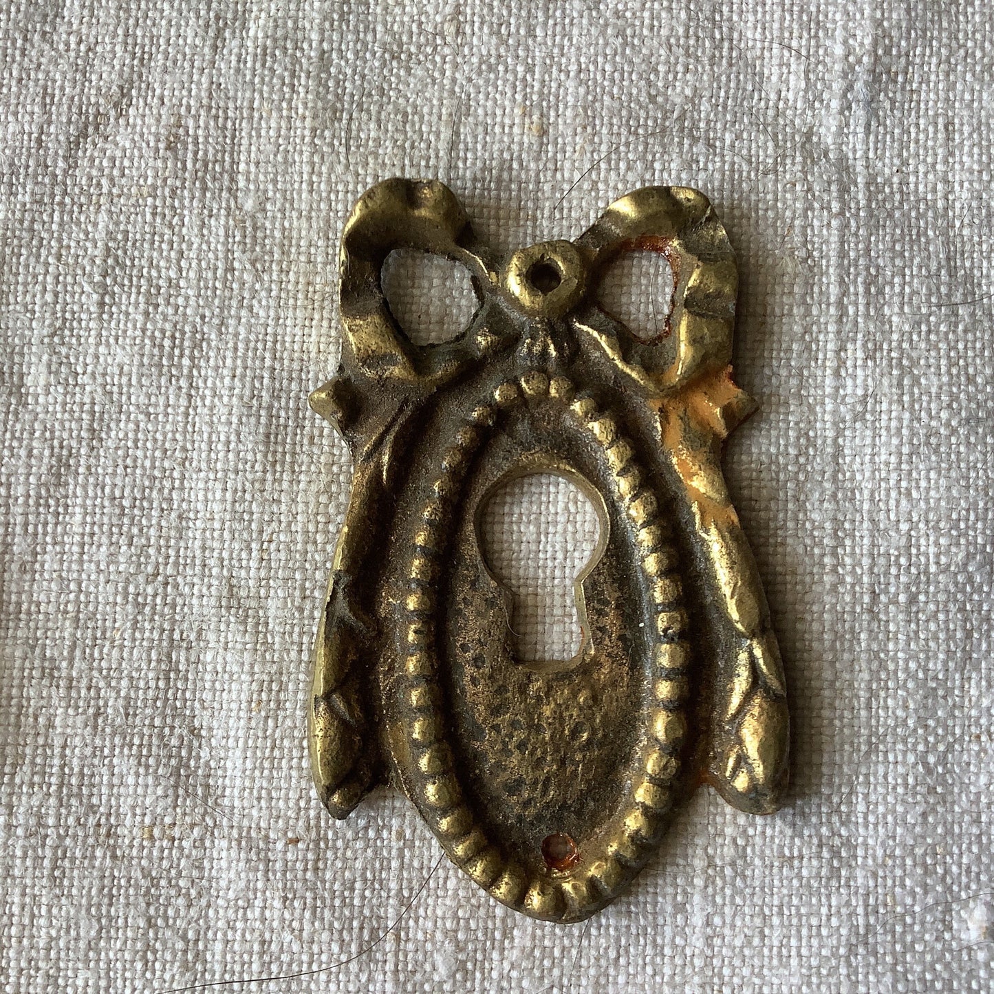 A set of Two matching Antique Brass Keyhole Cover made in France in the 1900s