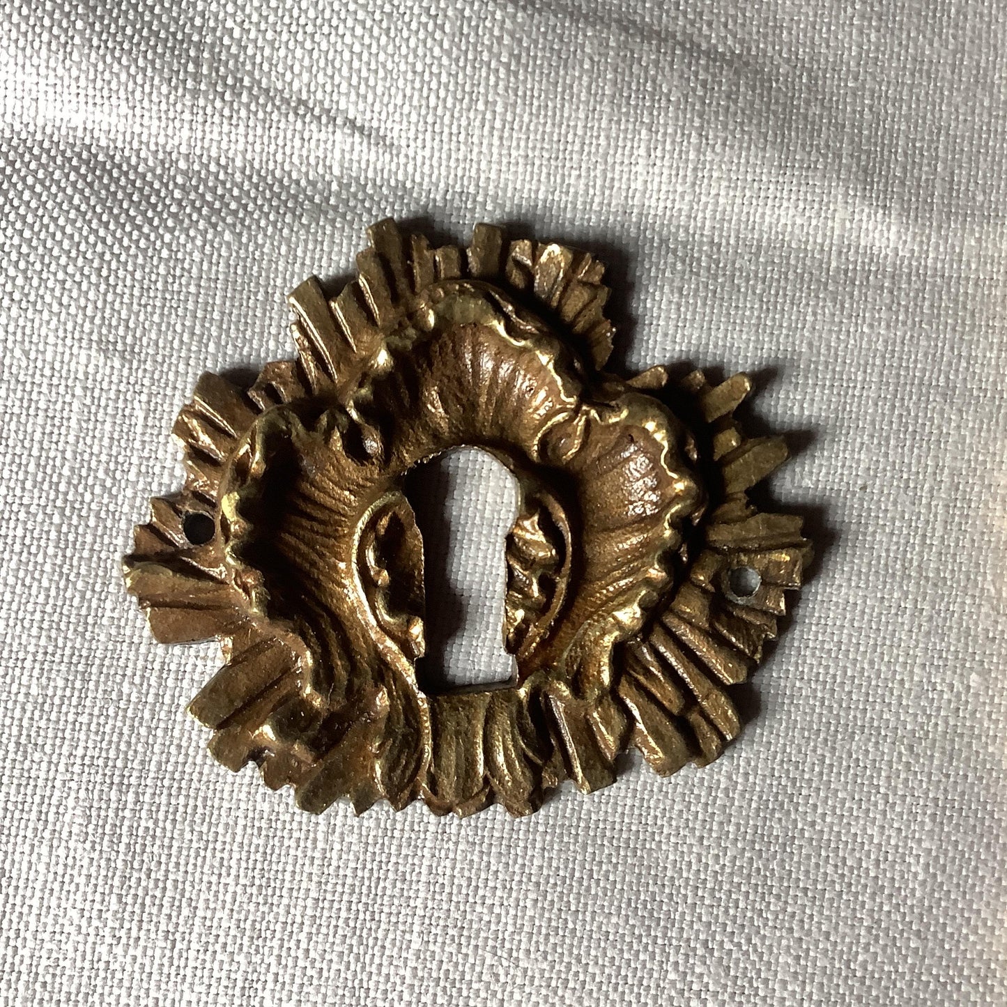 Two  Antique Brass Keyhole Cover made in France in the 1900s