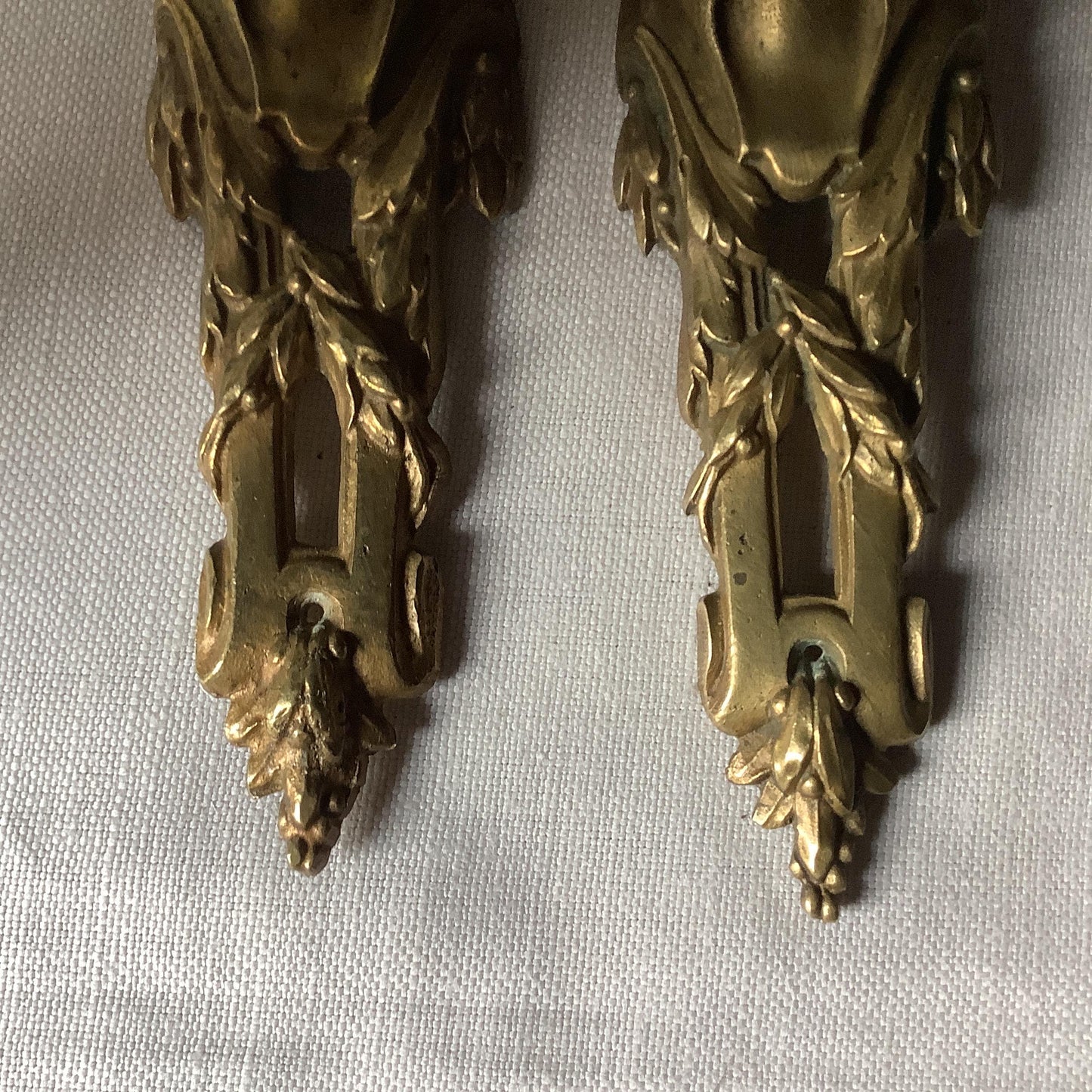 Antique French Ormolu Brass Classical Decorative Hardware Furniture 1900s Two  pieces