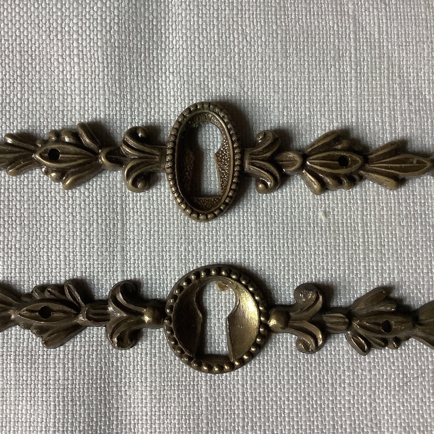 A set of Two similar Antique Brass Keyhole Cover made in France in the 1900s