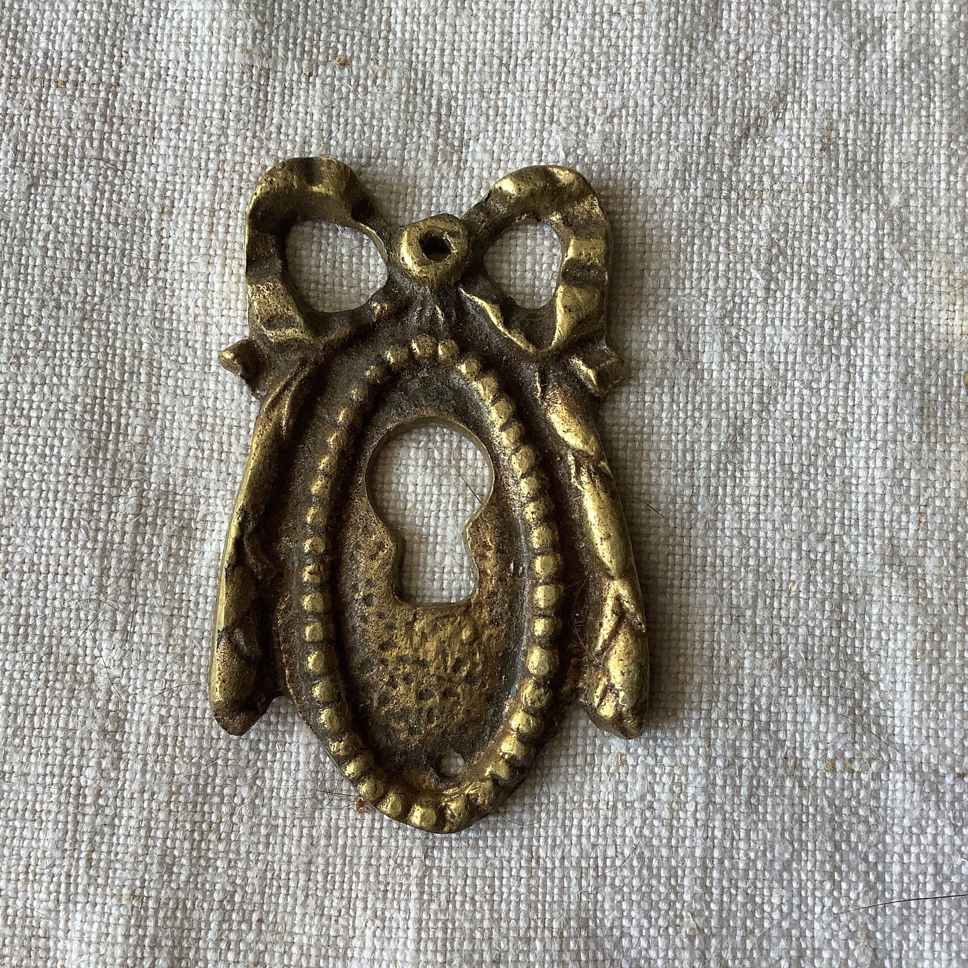 A set of Two matching Antique Brass Keyhole Cover made in France in the 1900s