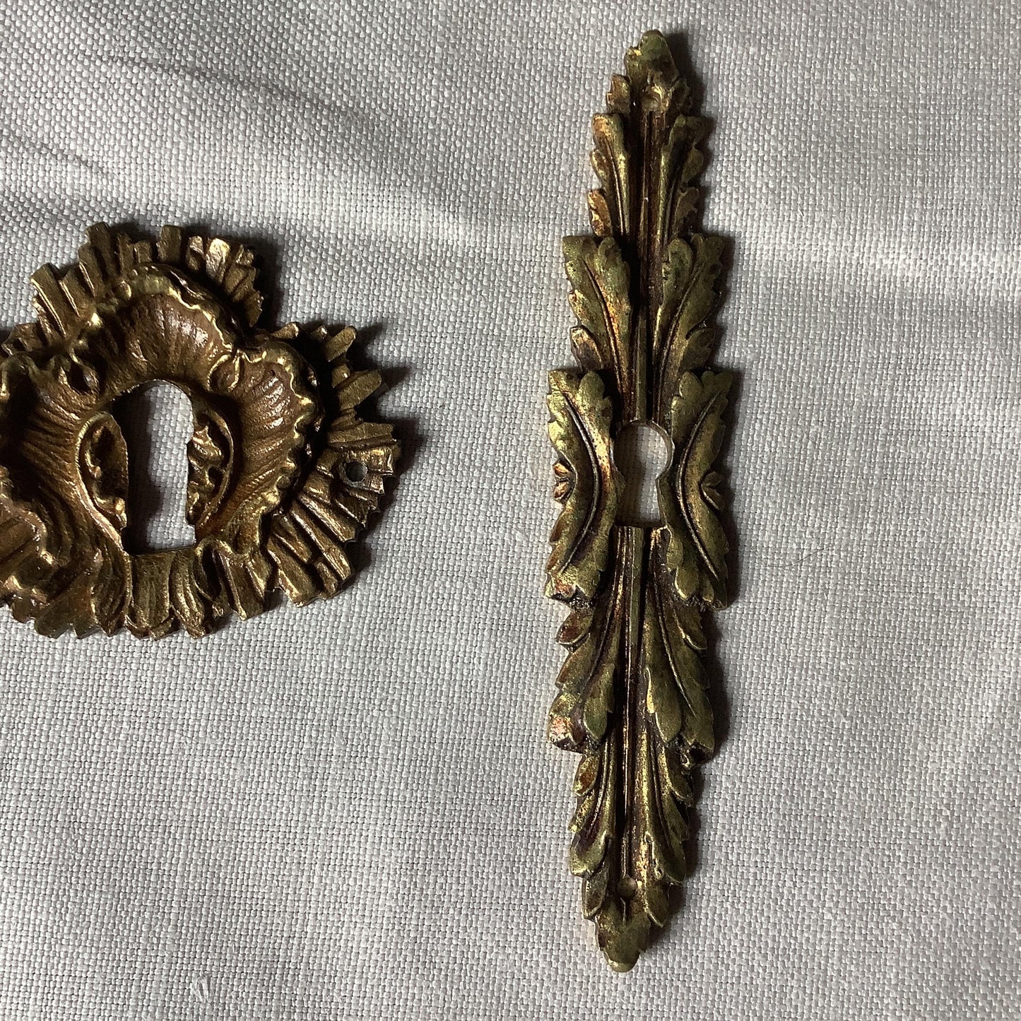 Two  Antique Brass Keyhole Cover made in France in the 1900s