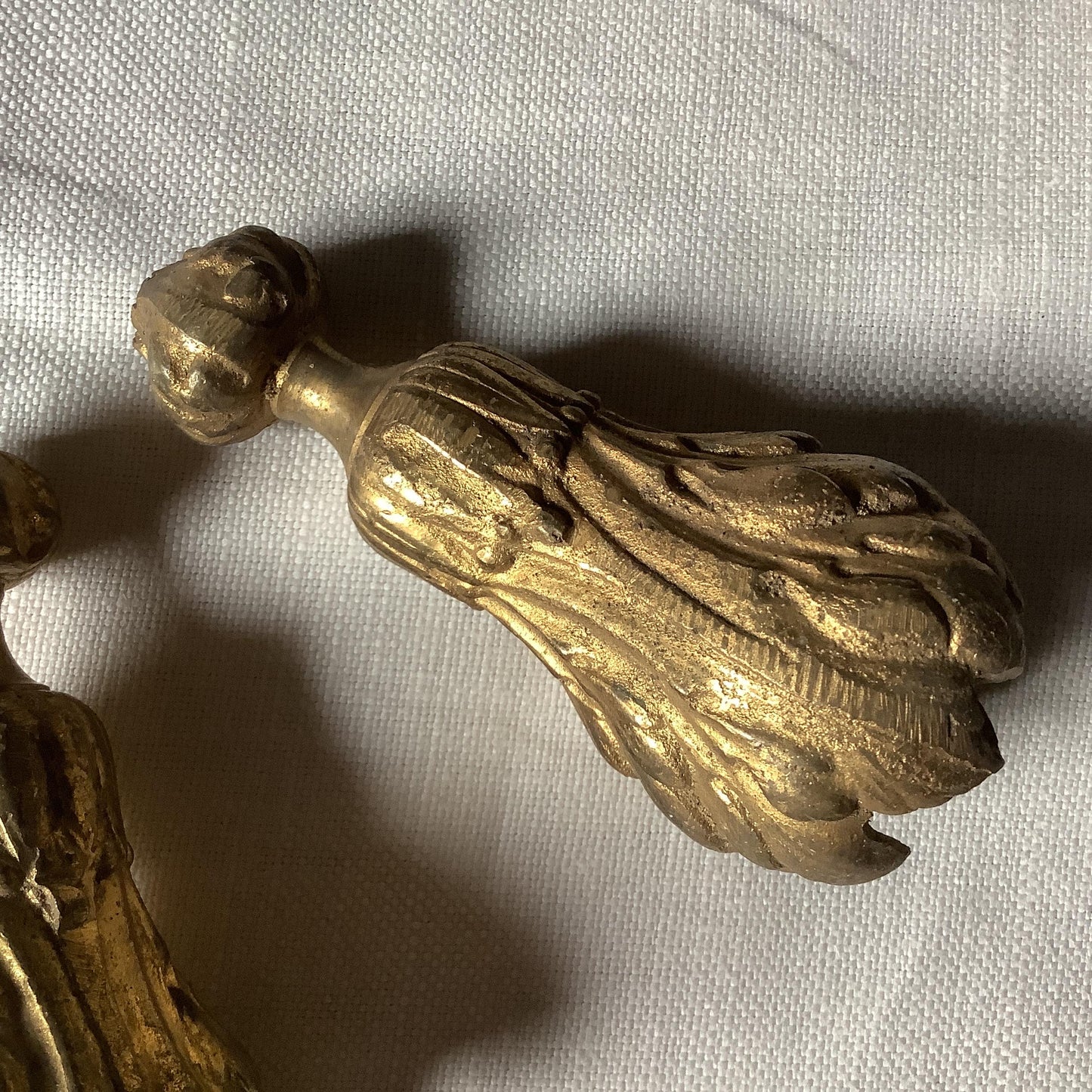 Antique 1900s Large Pair of Quality Gilt Brass Ormolu Two matching Curtain Cord Pulls made in France