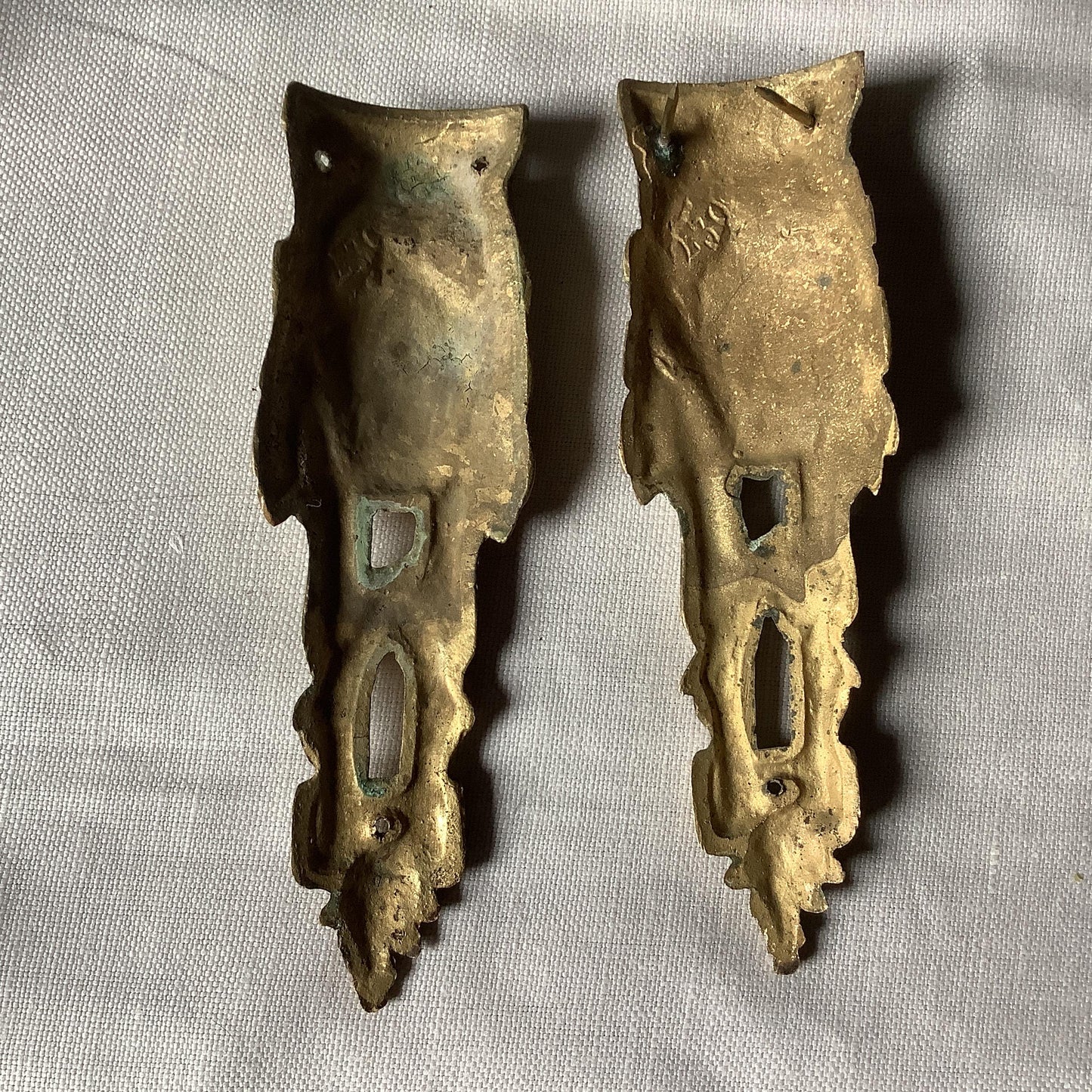 Antique French Ormolu Brass Classical Decorative Hardware Furniture 1900s Two  pieces