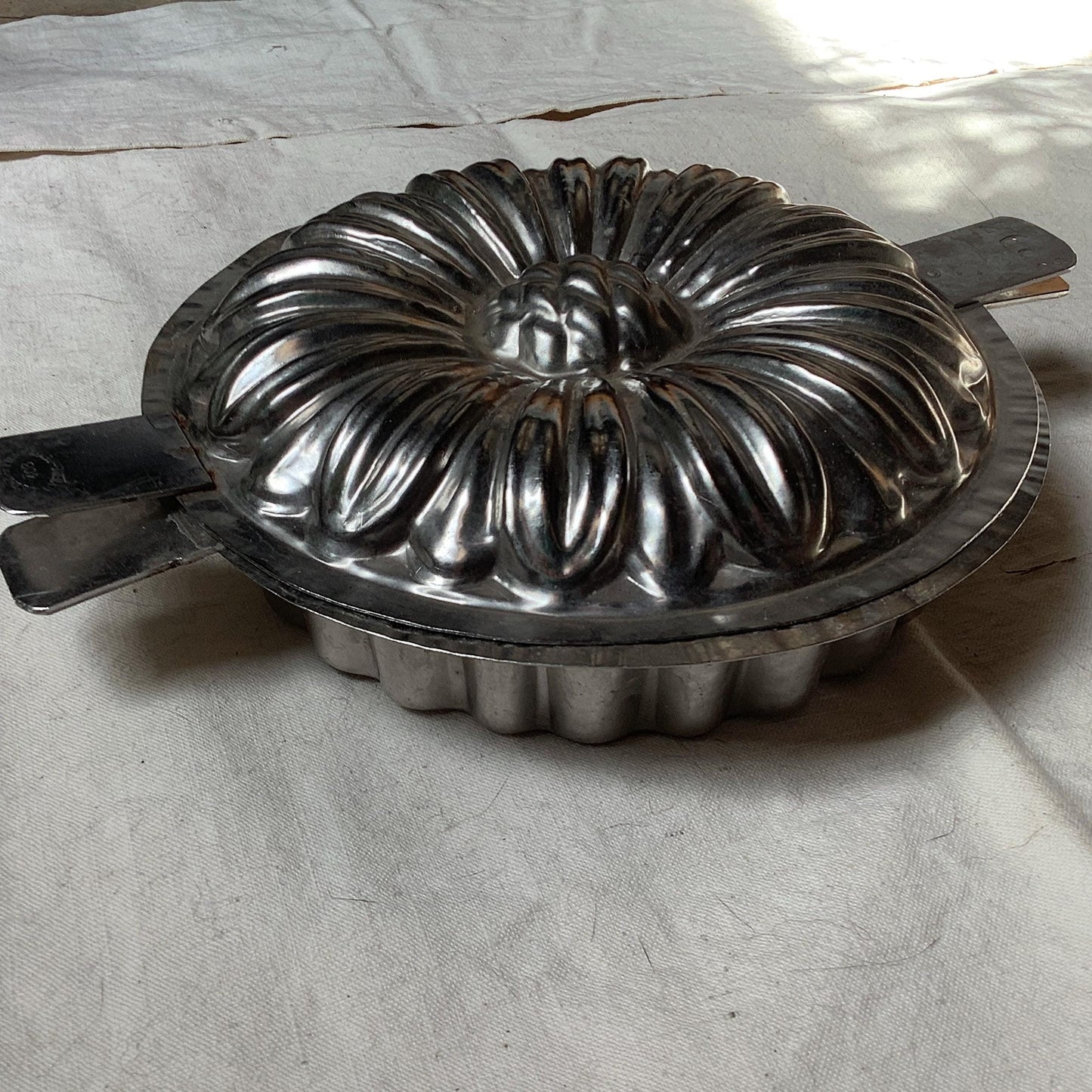 1950s  medium sized chocolate candy pie shaped mould / mold made in a France Easter professional mould by Matfer 12 cm inoxydable