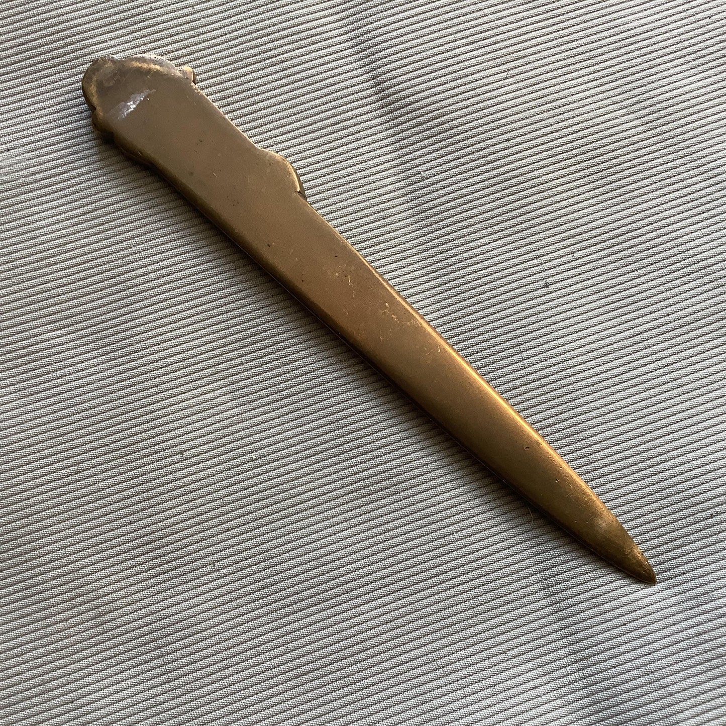 Vintage Antique 1930s Bronze Letter Opener Flowers, signed by Clem,  made in France