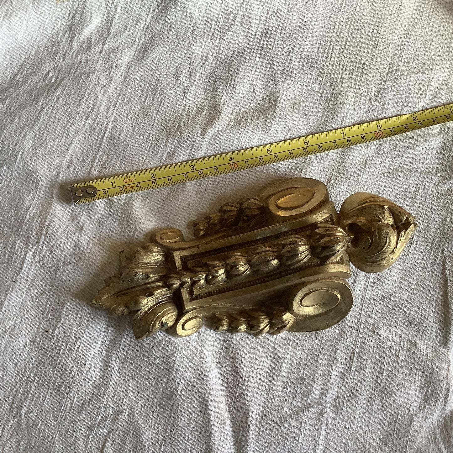 One Large Antique Brass Picture Hook Cover / Mount - 1800's Elaborate Made in France Heavy cast Ormolu