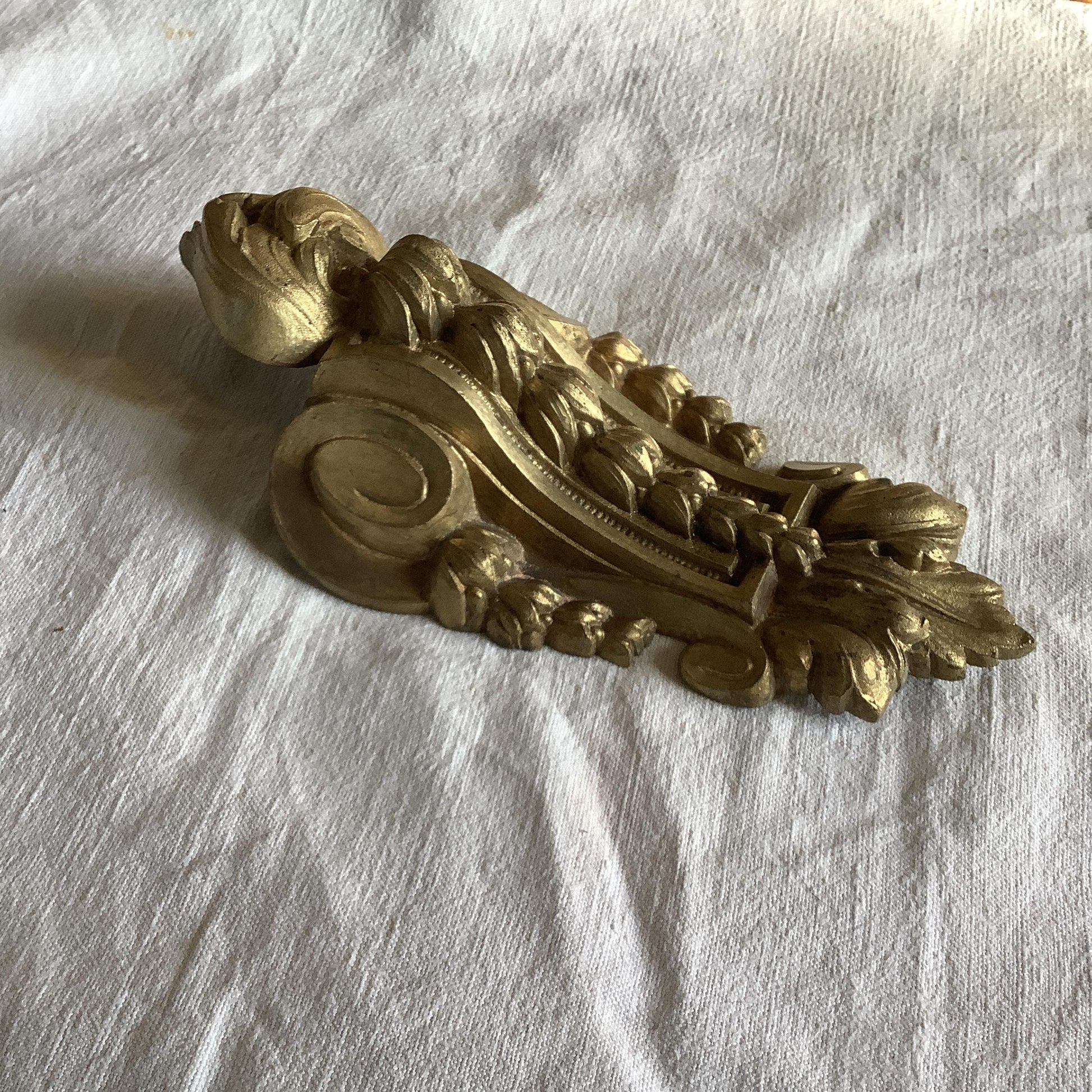 One Large Antique Brass Picture Hook Cover / Mount - 1800's Elaborate Made in France Heavy cast Ormolu