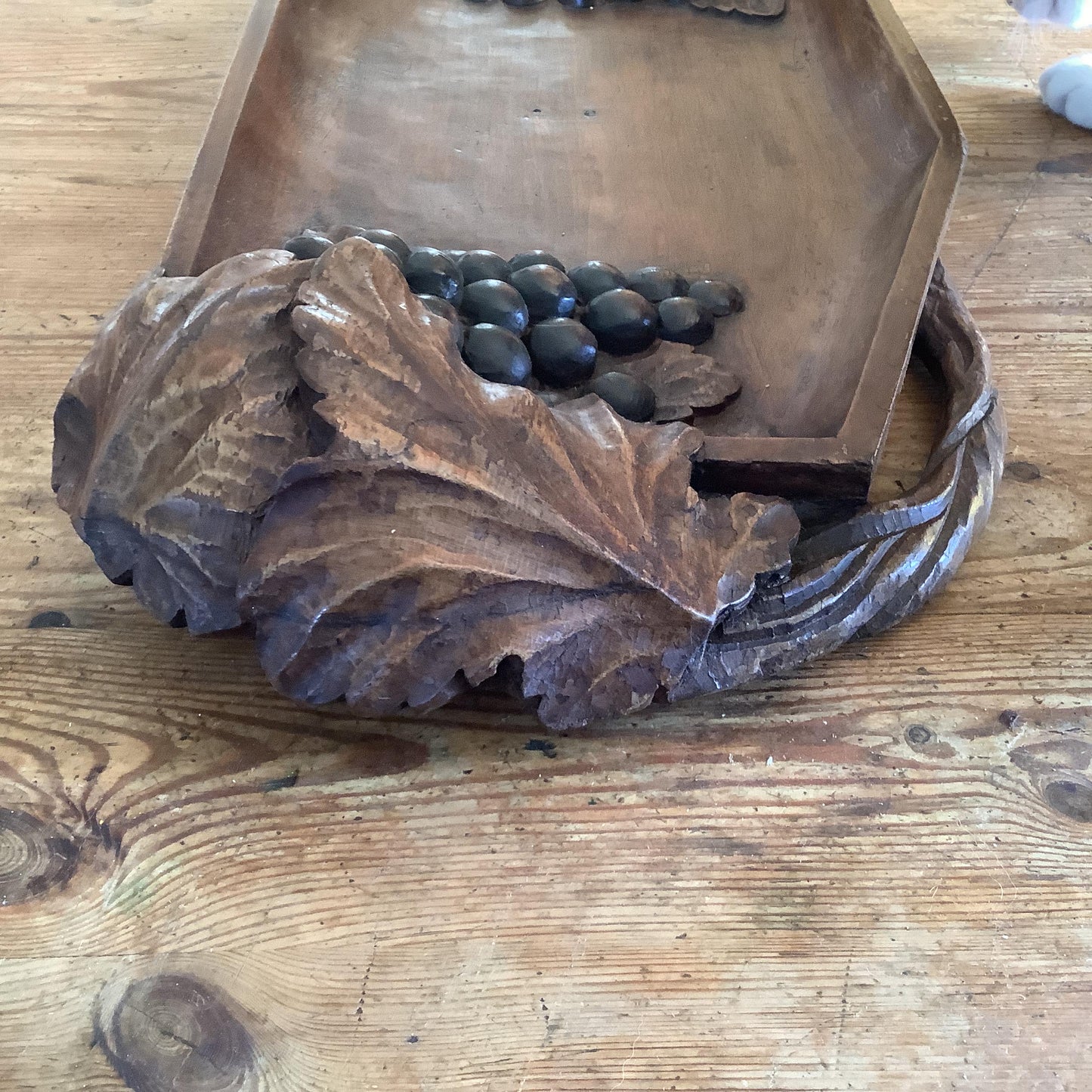 Vintage 1920s Wood Bread Board Platter Made in France beautiful condition signed by A. Noel