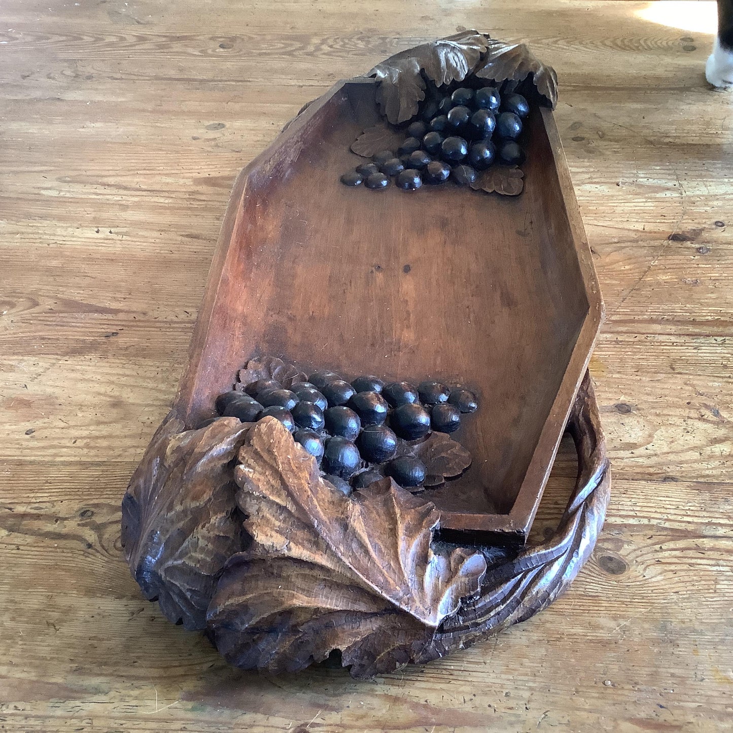 Vintage 1920s Wood Bread Board Platter Made in France beautiful condition signed by A. Noel