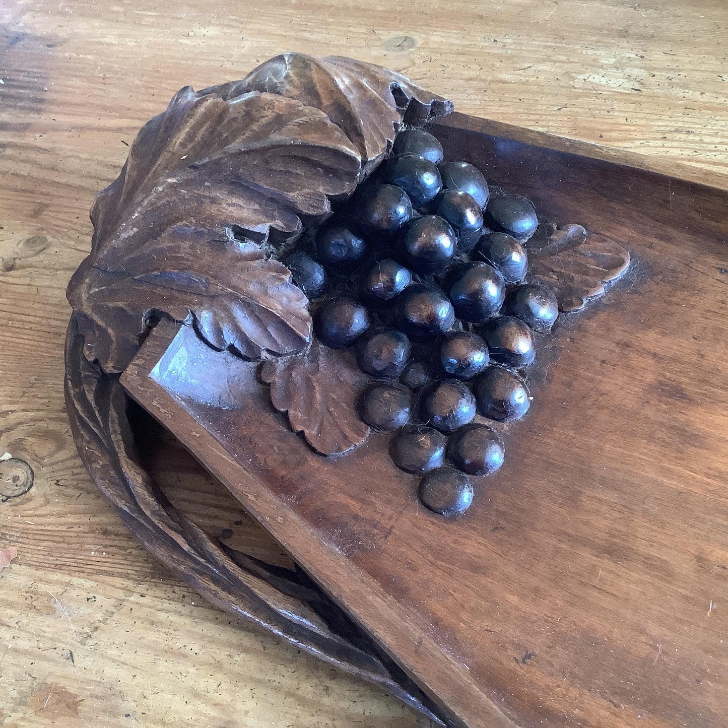 Vintage 1920s Wood Bread Board Platter Made in France beautiful condition signed by A. Noel